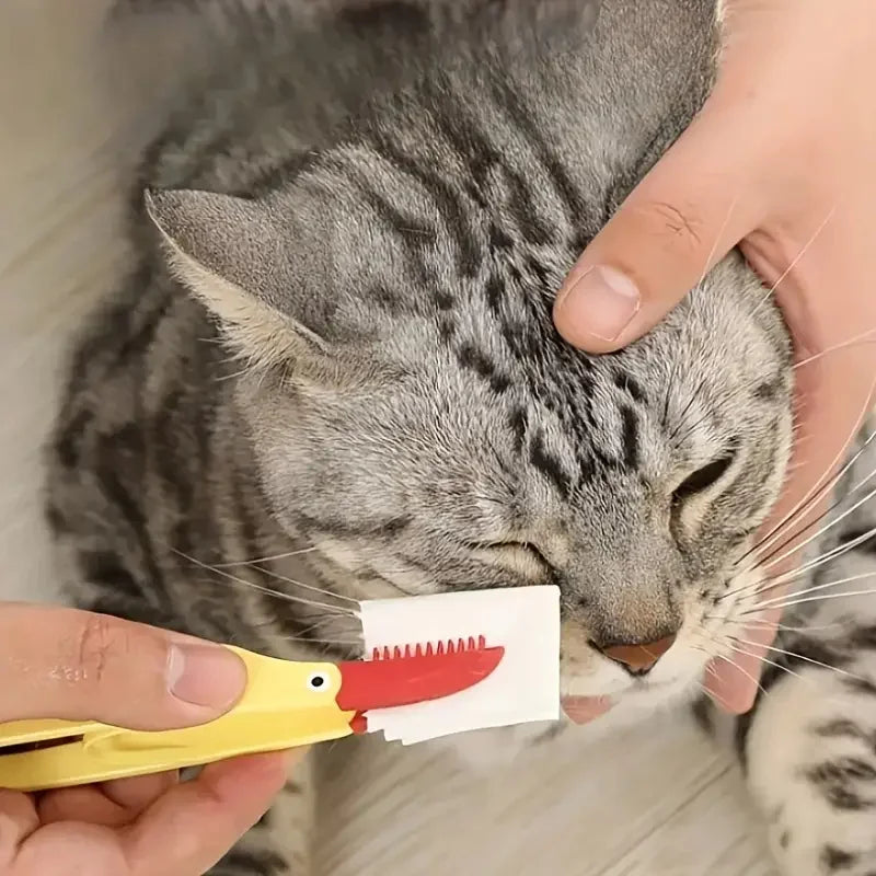 Escova para remoção de manchas de lágrimas para animais.