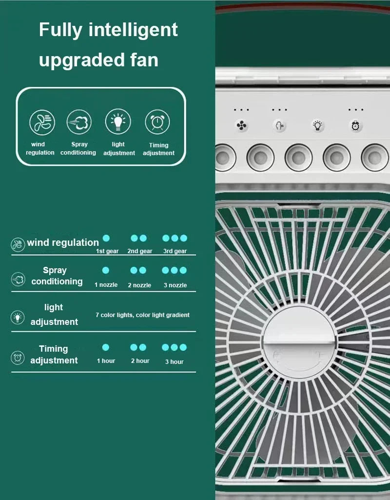 Ventilador/Refrigerador/Umidificador Portátil 3 em 1